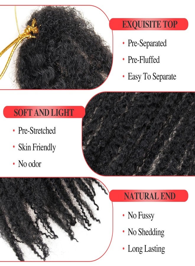 QRHSUKA Marley Twist Braiding Hair 18 Inch Marley Twist Hair 8 Packs Cuban Twist Hair Afro Kinky Crochet Hair Synthetic Marley Hair Extensions (18 Inch(Pack of 8),1B) - Image 3